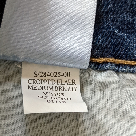 Old Navy Jeans Women's Sz 2 Blue Stretchy Button Fly Flair Ankle - Picture 11 of 13